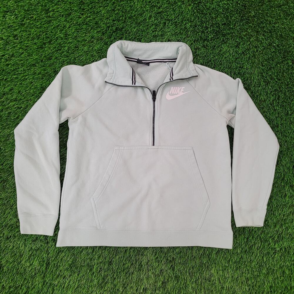 NIKE Sportswear Club Fleece Quarter Zip Pullover Womens M 22x23